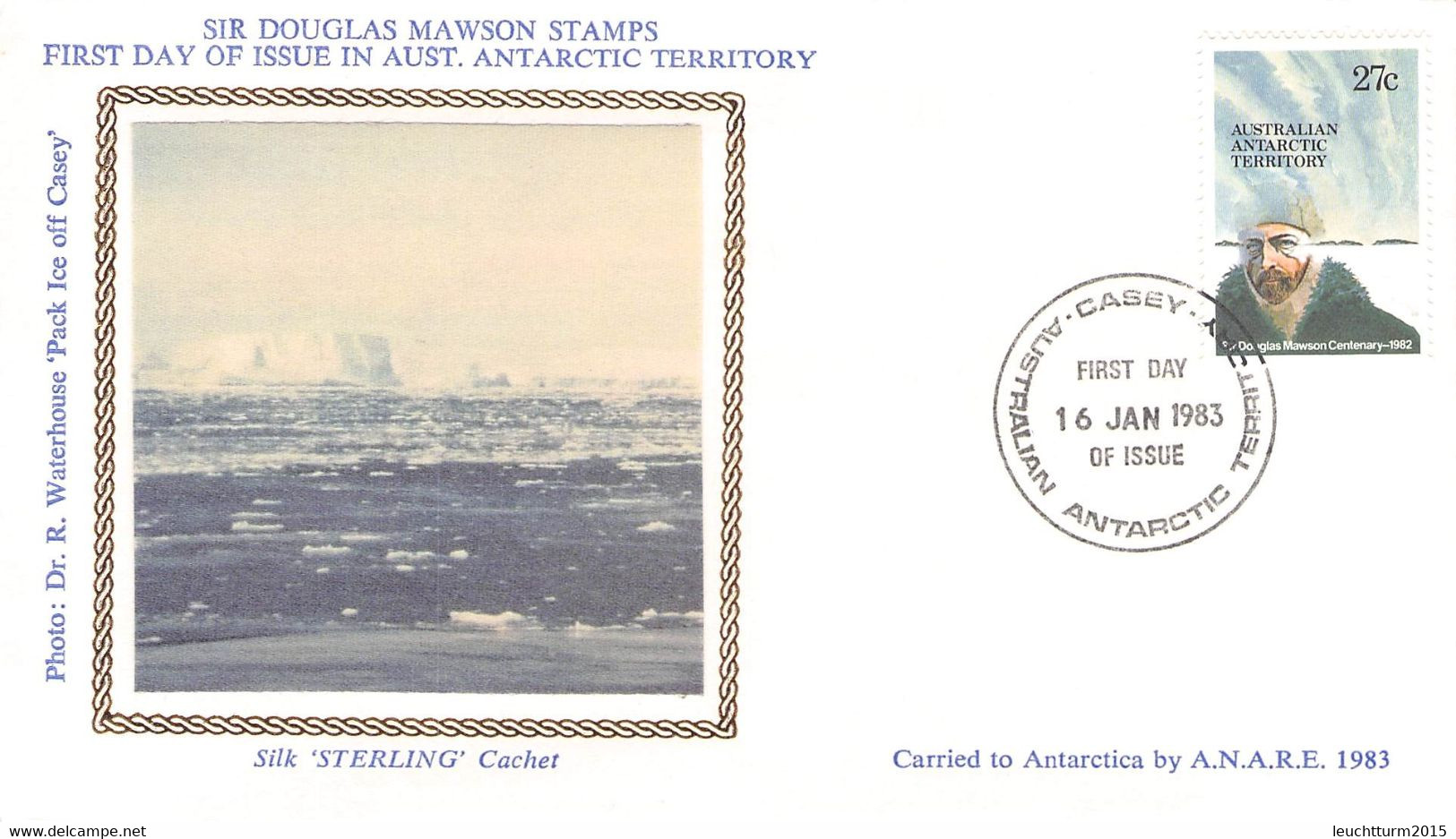 AUSTRALIAN ANTARCTIC TERR. - FDC 1983 27c MAWSON STAMP /  QC134 - FDC