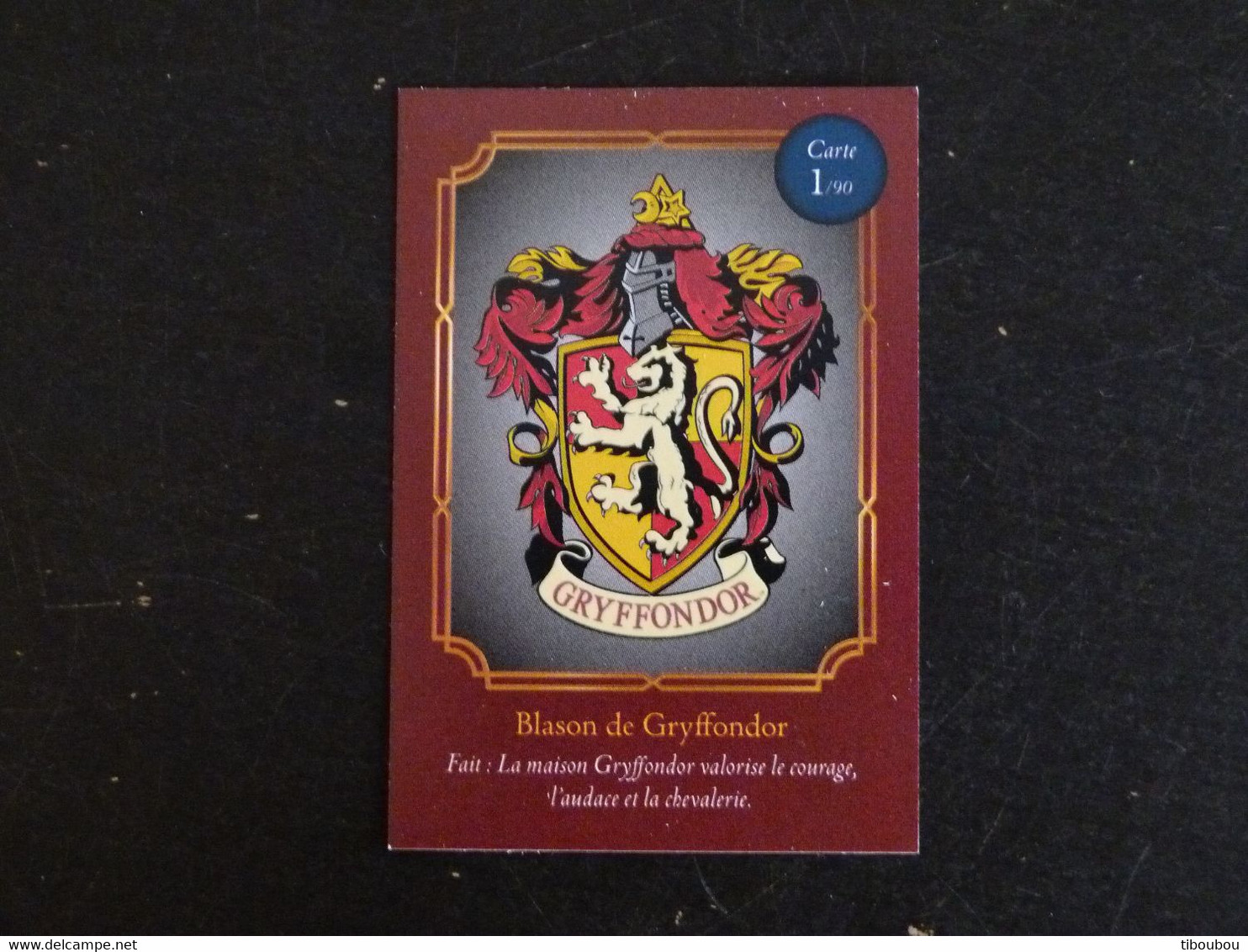 CARTE AUCHAN HARRY POTTER 1/90 BLASON DE GRYFFONDOR - Harry Potter