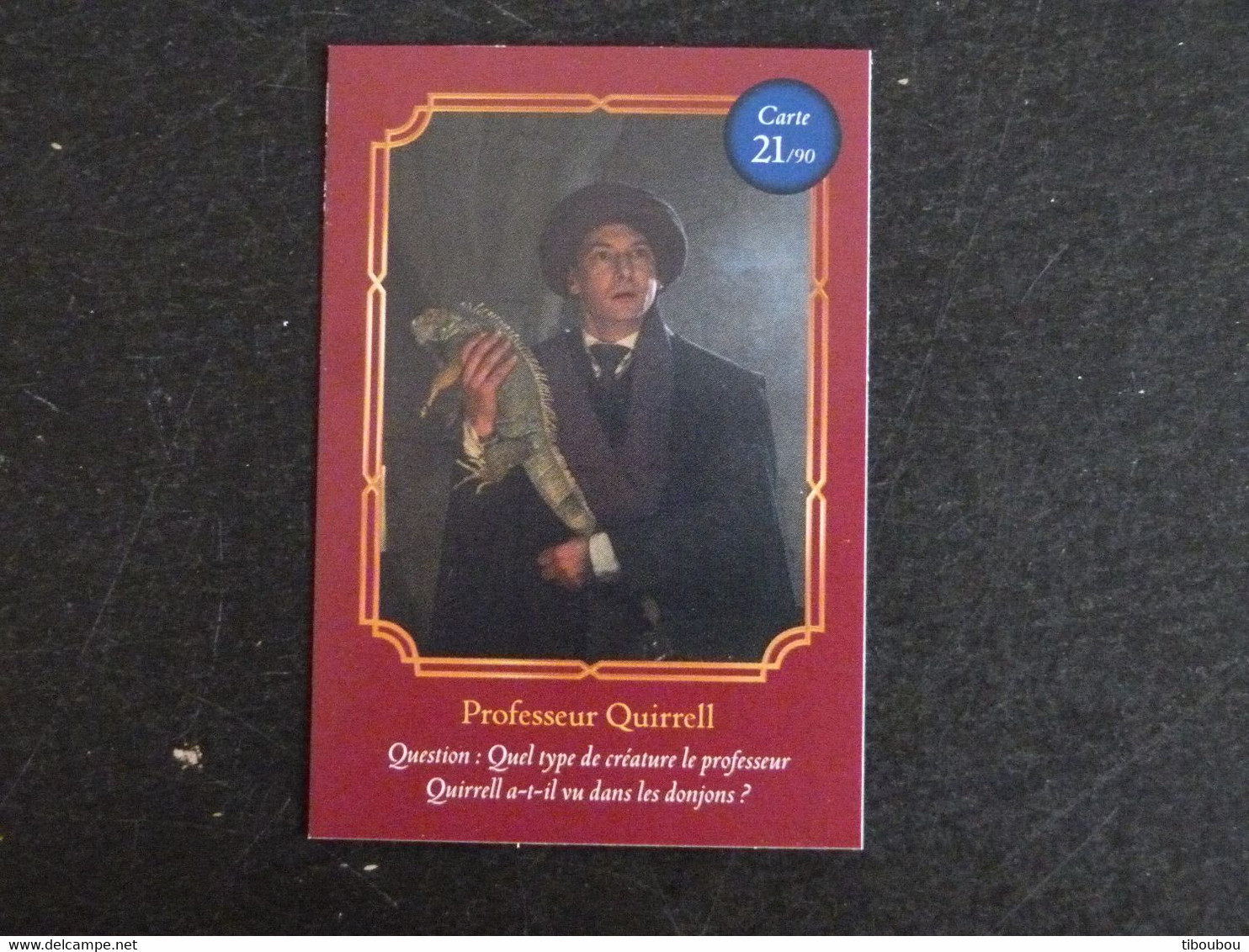 CARTE AUCHAN HARRY POTTER 21/90 PROFESSEUR QUIRELL IGUANE - Harry Potter