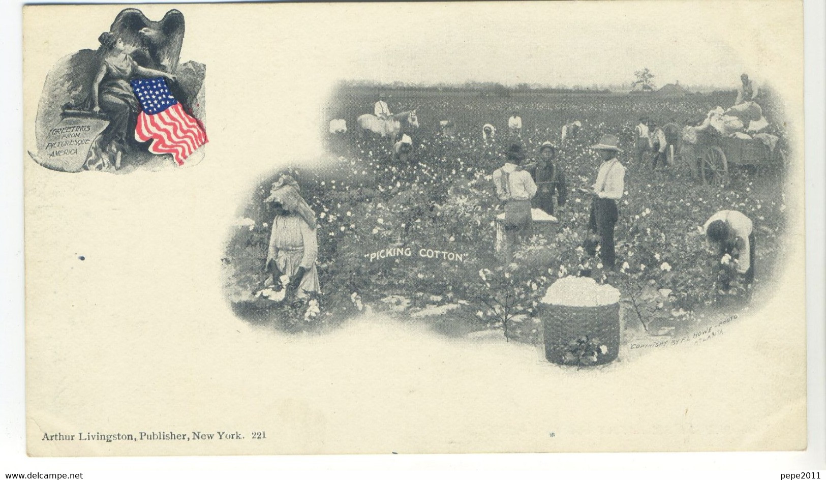 Old Postal Card USA  Virginia - Picking Cotton Scene - Uncommon Original View, Precursor - Alexandria