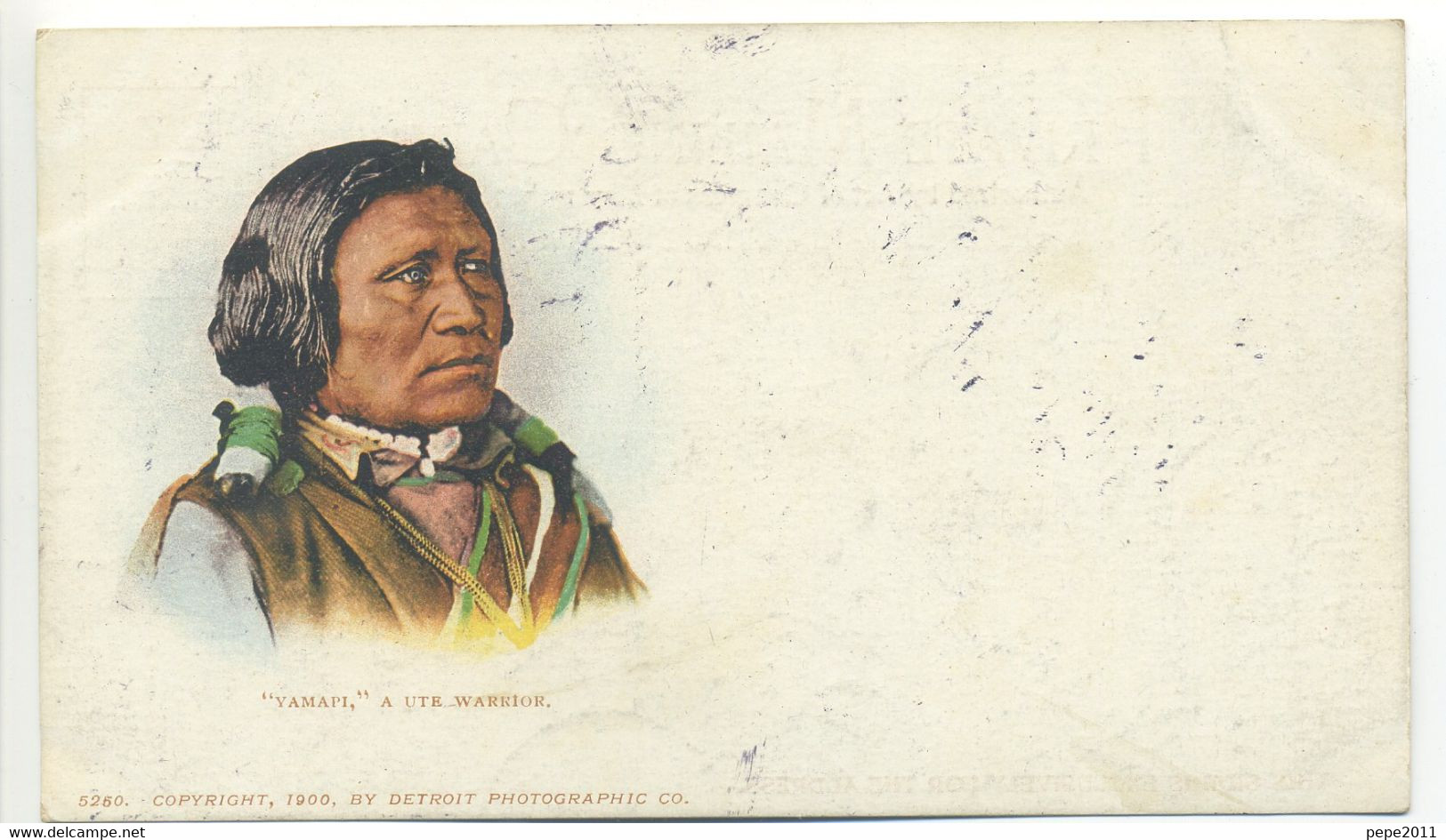 Old Postal Card USA  Indian YAMAPI A UTE VARRIOR - Original View, Precursor - América