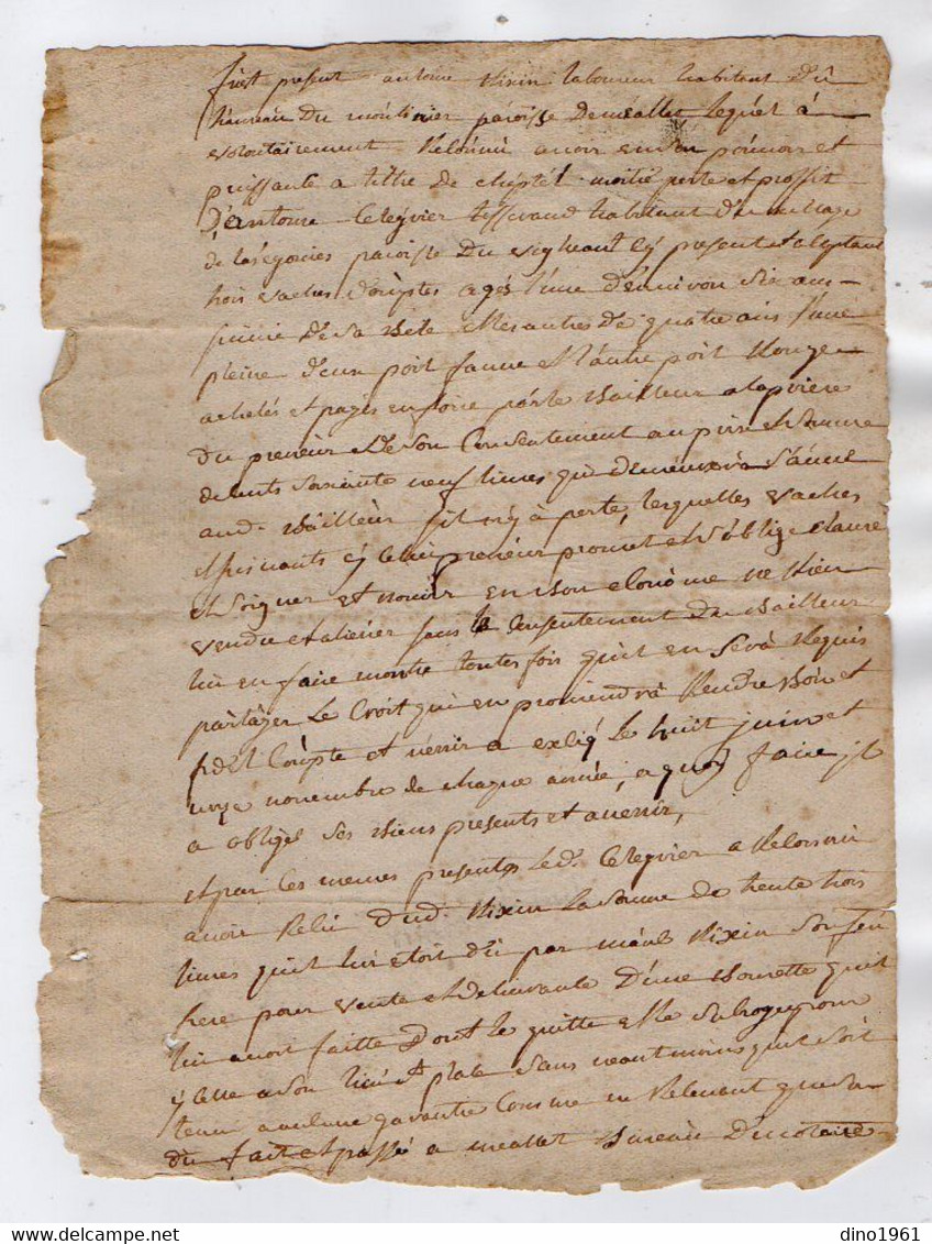 VP18.422 - Cachet De Généralité - MAURIAC - 2 Actes De 1784 / 90 - Bail Entre Mrs CELARIER Au VIGEAN & RIXAIN à MEALLET - Algemene Zegels