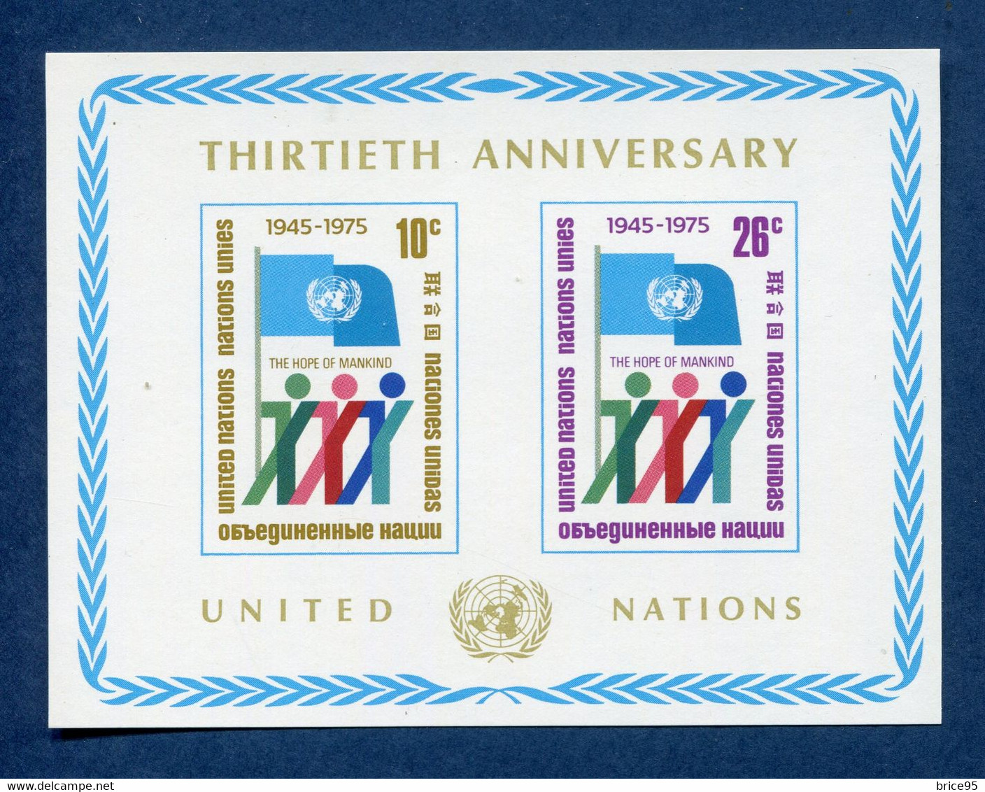⭐ Nations Unies - New York - YT Bloc N° 6 ** - Neuf Sans Charnière - 1975 ⭐ - Blocks & Kleinbögen
