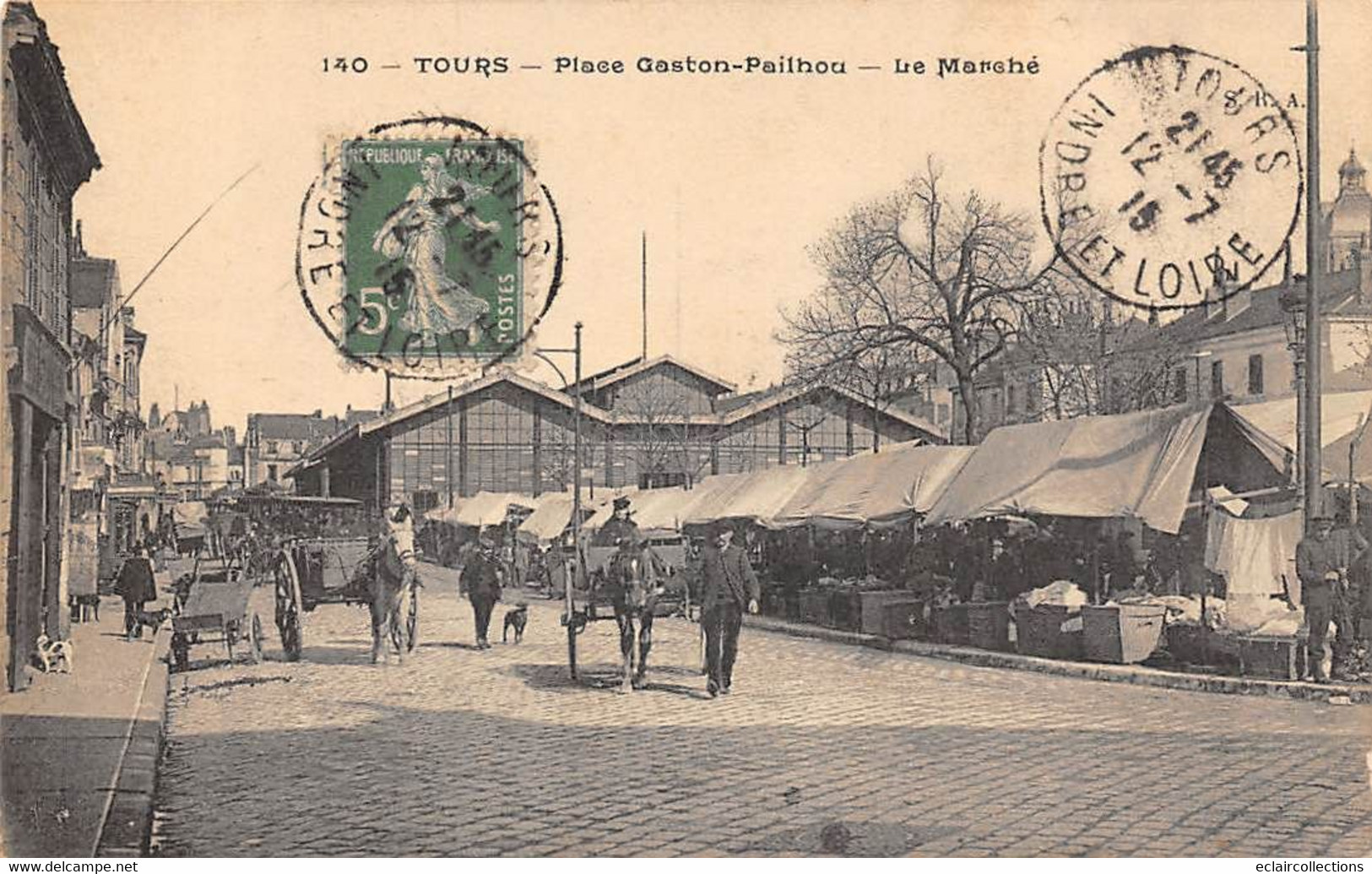 Tours     37      Foire  Ou Halles Ou Marchés:    Place Gaston-Pailhou     N° 140           (voir Scan) - Tours