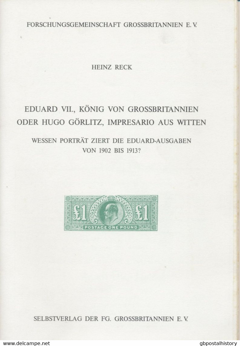 GROSSBRITANNIEN Eduard VII König Von Grossbritannien Oder Hugo Görlitz, Impresario Aus Witten - Filatelia E Storia Postale