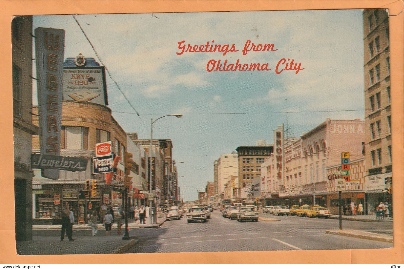 Oklahoma City OK Coca Cola Advertising Sign Old Postcard - Oklahoma City