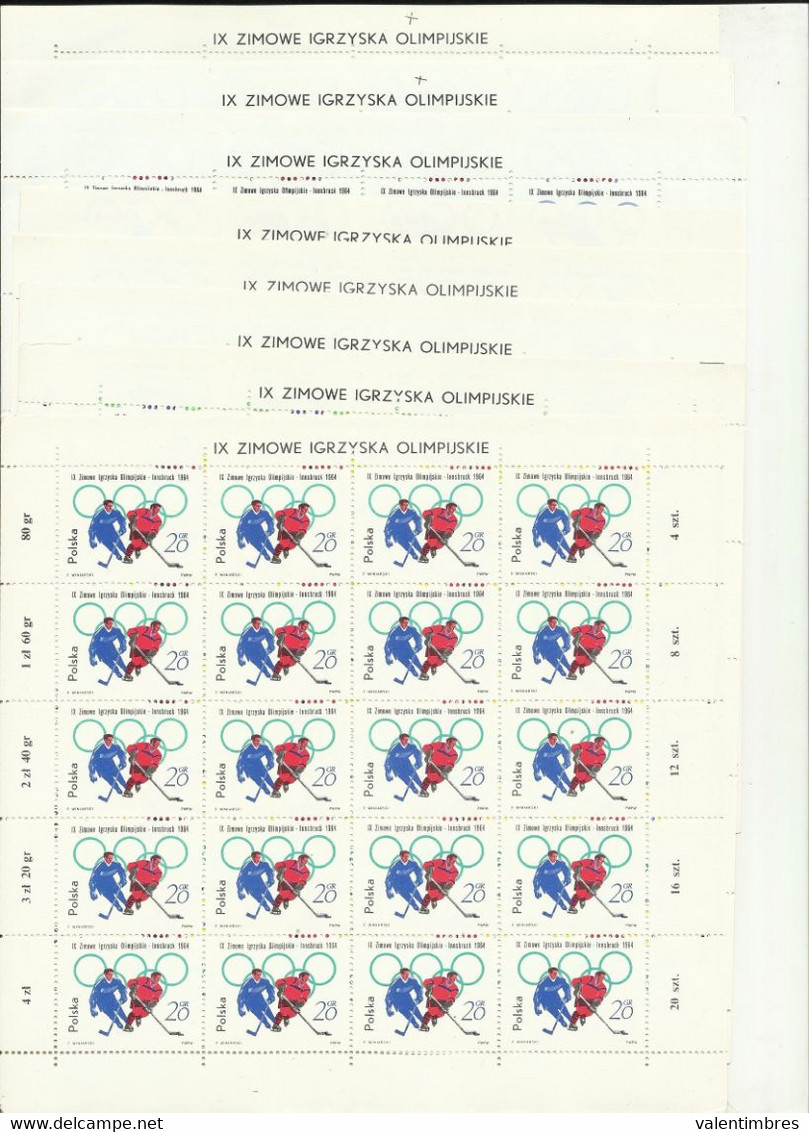 Ark**  Fi 1309:16  JO Innsbruck  1964    MNH Pologne Polska Poland Poland Polonia - Feuilles Complètes