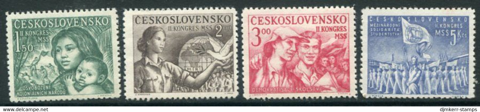 CZECHOSLOVAKIA 1950 World Student Congress MNH / **.  Michel 622-25 - Nuevos