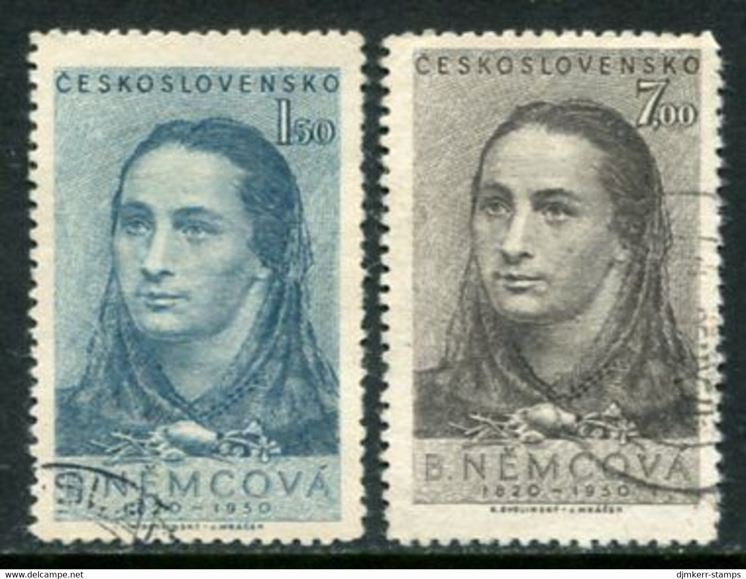 CZECHOSLOVAKIA 1950 Bozena Nemcova Used.  Michel 620-21 - Used Stamps