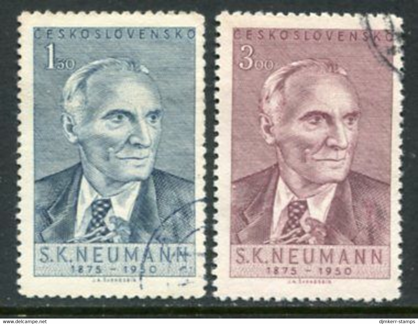 CZECHOSLOVAKIA 1950 Stanislaw Neumann Used.  Michel 618-19 - Oblitérés