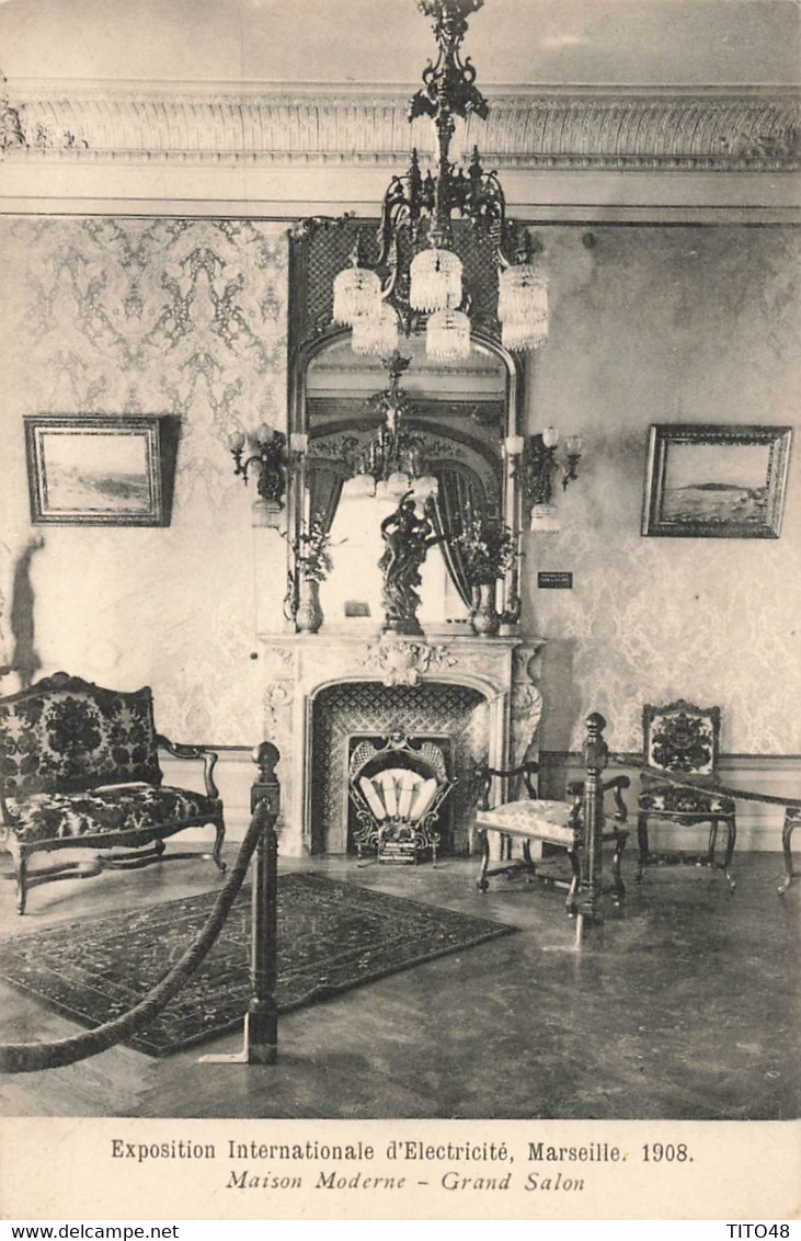 France (13 Marseille) - 1908 - Exposition Internationale D'Electricité - Maison Moderne - Grand Salon - Mostra Elettricità E Altre