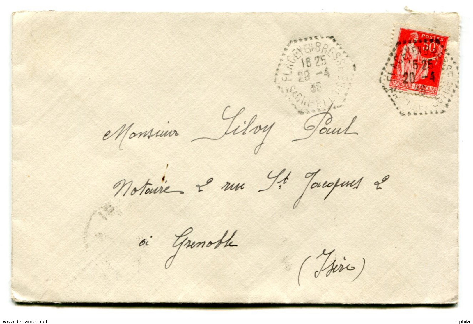 RC 21594 FRANCE 1936 VIGNETTES ANTITUBERCULEUX SUR LETTRE DE FLACEY EN BRESSE SAONE ET LOIRE POUR GRENOBLE - Tuberkulose-Serien