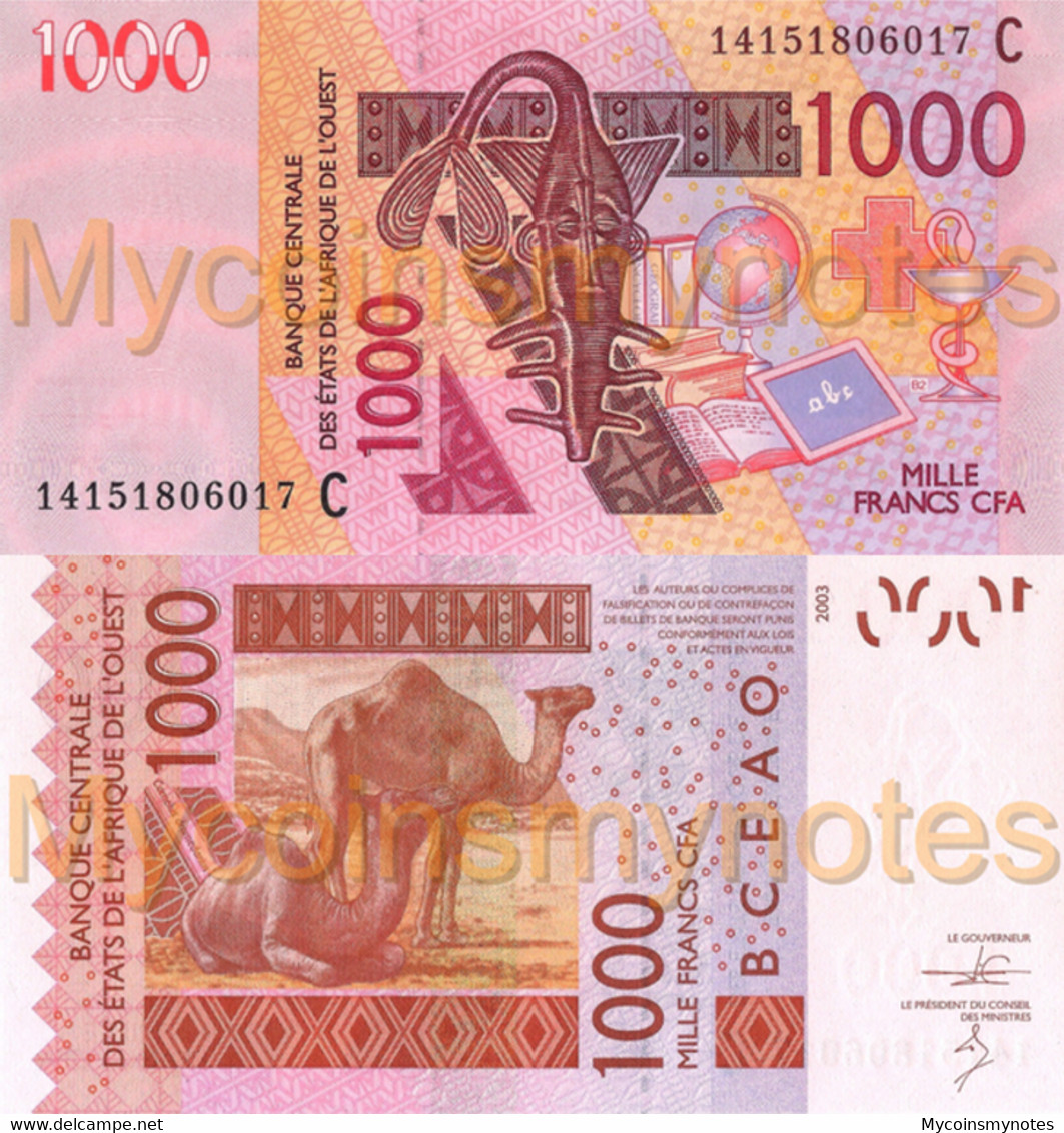 WEST AFRICAN STATES, BURKINA FASO, 1000, 2014, Code C, P315Cn, UNC - États D'Afrique De L'Ouest