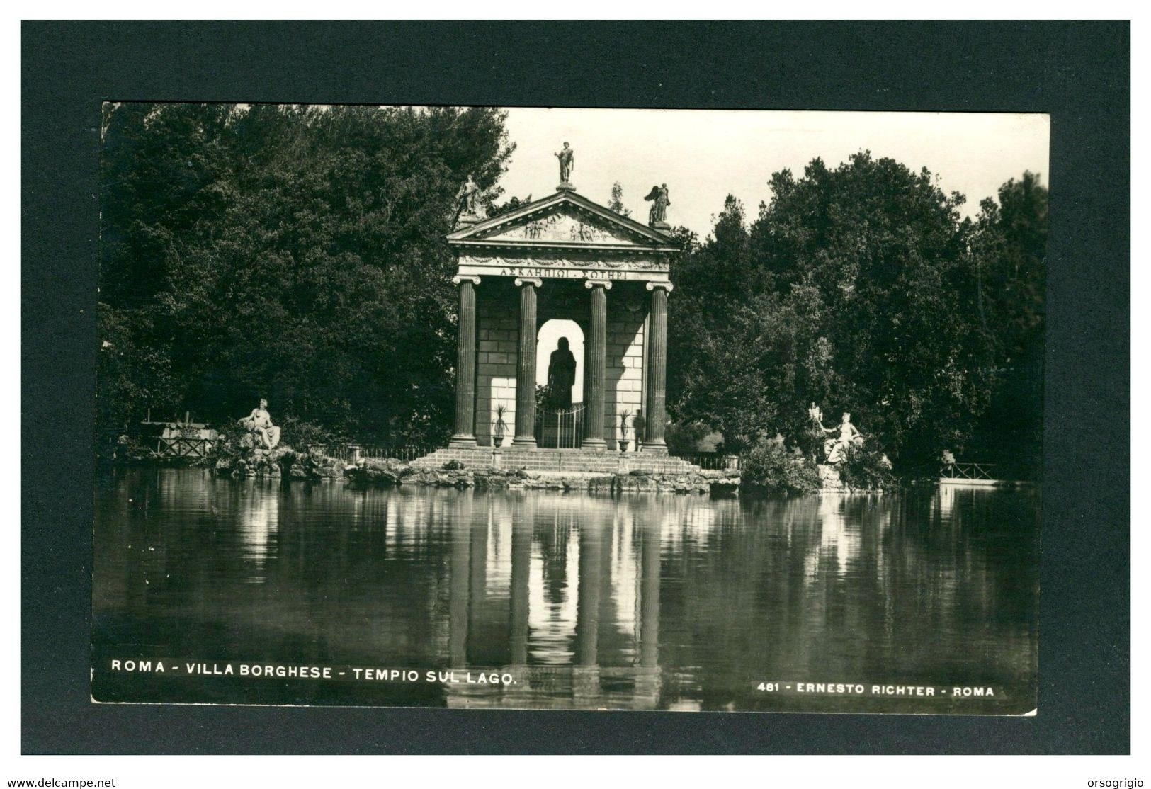 ITALIA - ROMA - VILLA BORGHESE 1931  -  TEMPIO SUL LAGO - Parques & Jardines