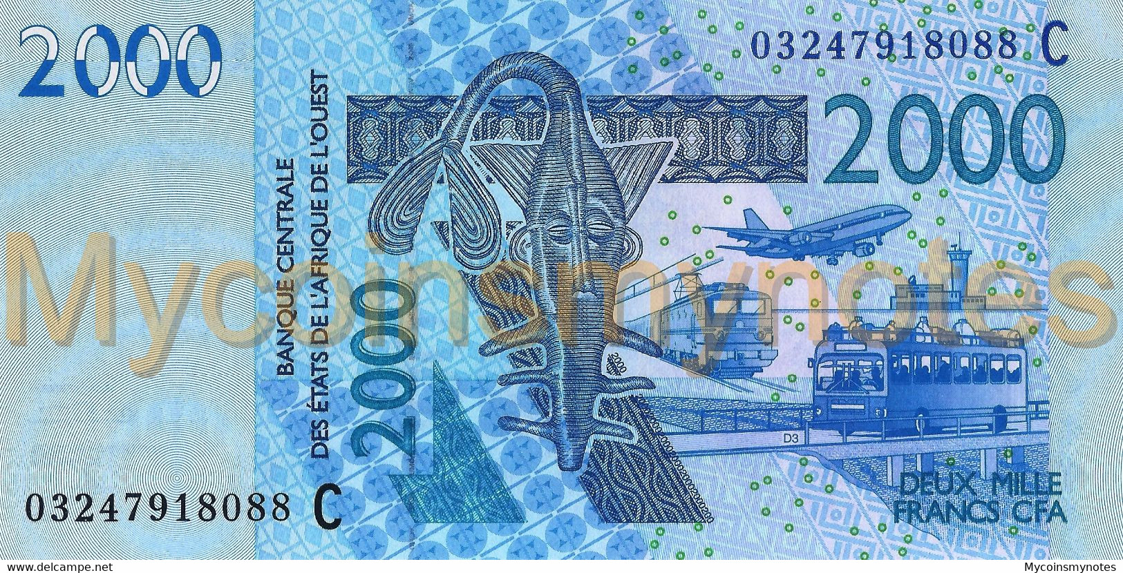 WEST AFRICAN STATES, BURKINA FASO, 2000, 2003, Code C, P316Ca, UNC - États D'Afrique De L'Ouest