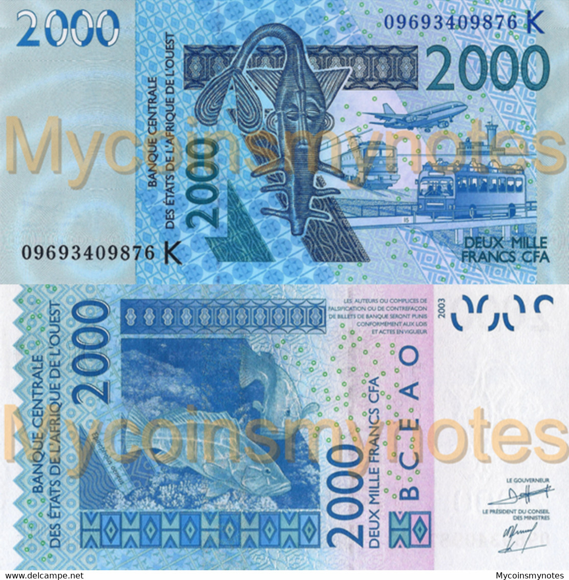 West African States, SENEGAL, 2000, 2009, Code K, P716Kn, UNC - États D'Afrique De L'Ouest