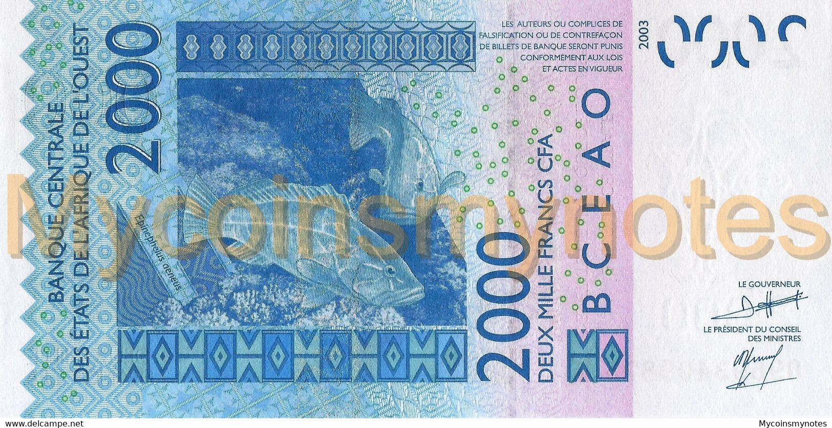 West African States, SENEGAL, 2000, 2009, Code K, P716Kn, UNC - États D'Afrique De L'Ouest