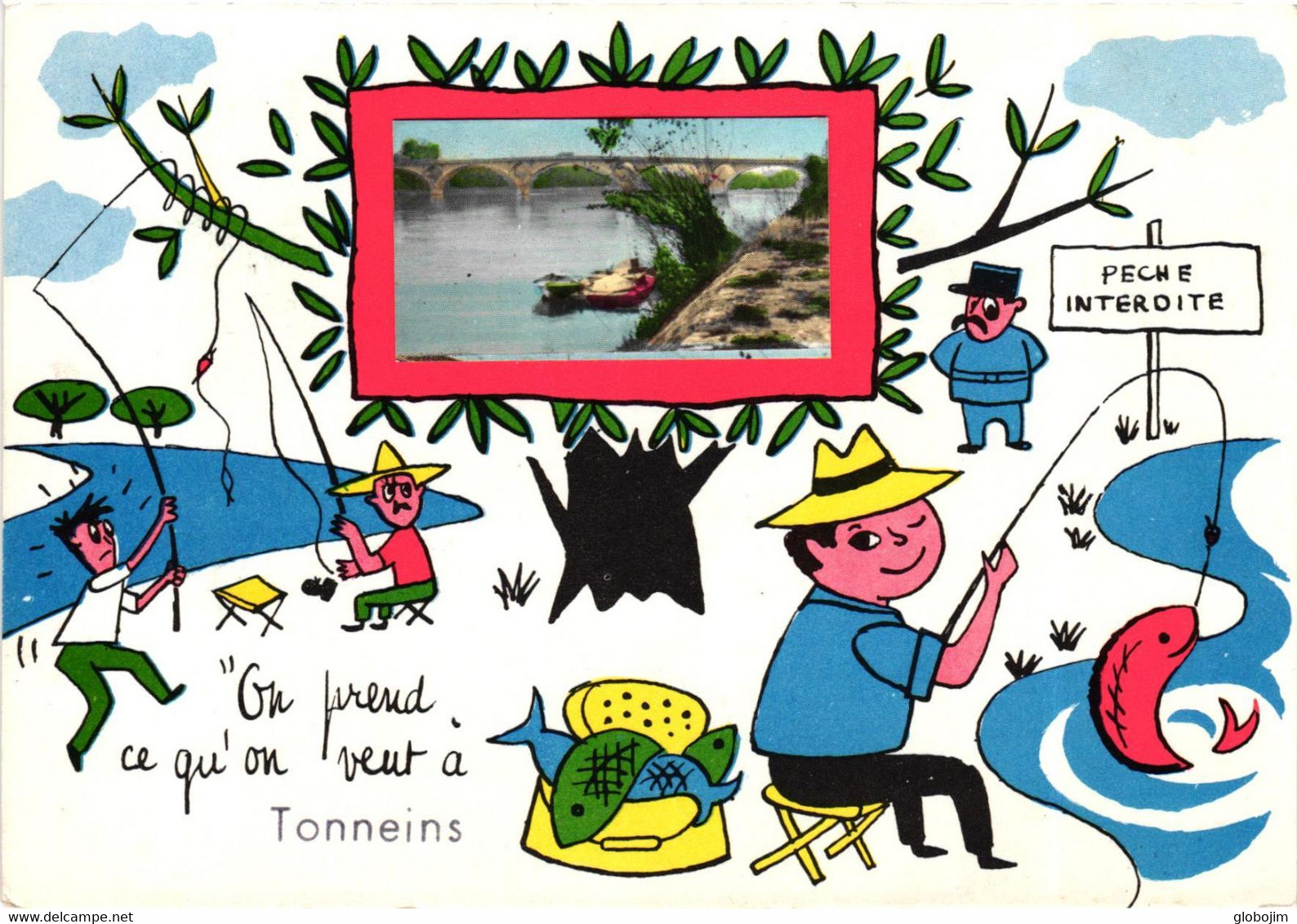 Tonneins - Carte Fantaisie - Pêcheur - On Prend Ce Qu'on Veut - Tonneins