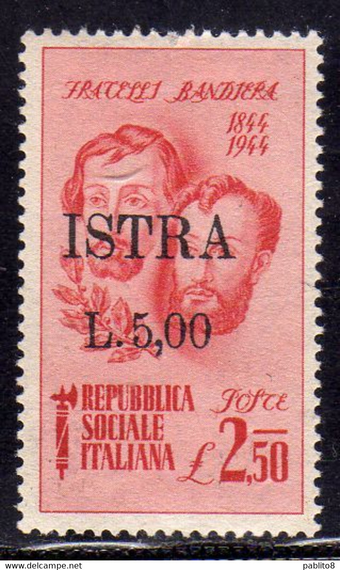 OCCUPAZIONE JUGOSLAVIA YUGOSLAVIA ISTRIA 1945 BANDIERA SOPRASTAMPATO ITALIA ITALY OVERPRINTED LIRE 5 SU 2,50 MNH - Jugoslawische Bes.: Istrien