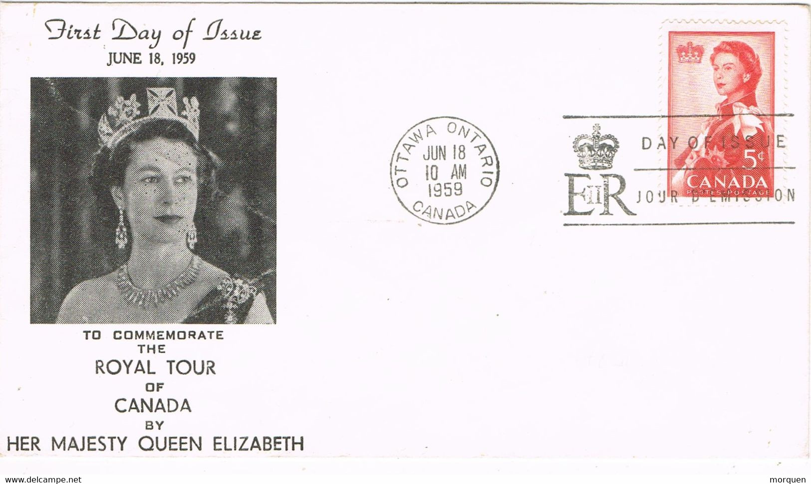 42223. Carta F.D.C. OTTAWA (Ontario) Canada 1959. Queen Elisabeth II, ROYAL Tour - 1952-1960