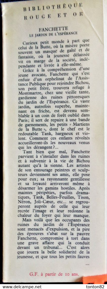 Saint-Marcoux - FANCHETTE, Le Jardin De L'espérance - Rouge Et Or  Souveraine - ( 1955 ) . - Bibliothèque Rouge Et Or