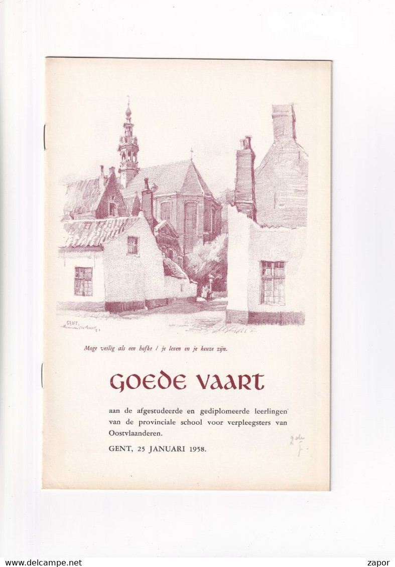 Programma Brochure Diploma Uitreiking - Provinciale School Voor Verpleegsters - Gent - 1958 - Schulbücher