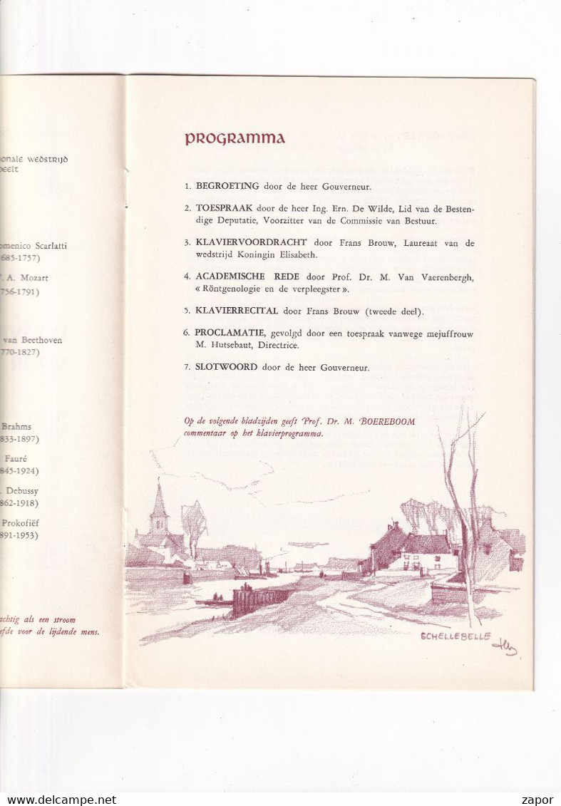 Programma Brochure Diploma Uitreiking - Provinciale School Voor Verpleegsters - Gent - 1958 - Scolaire