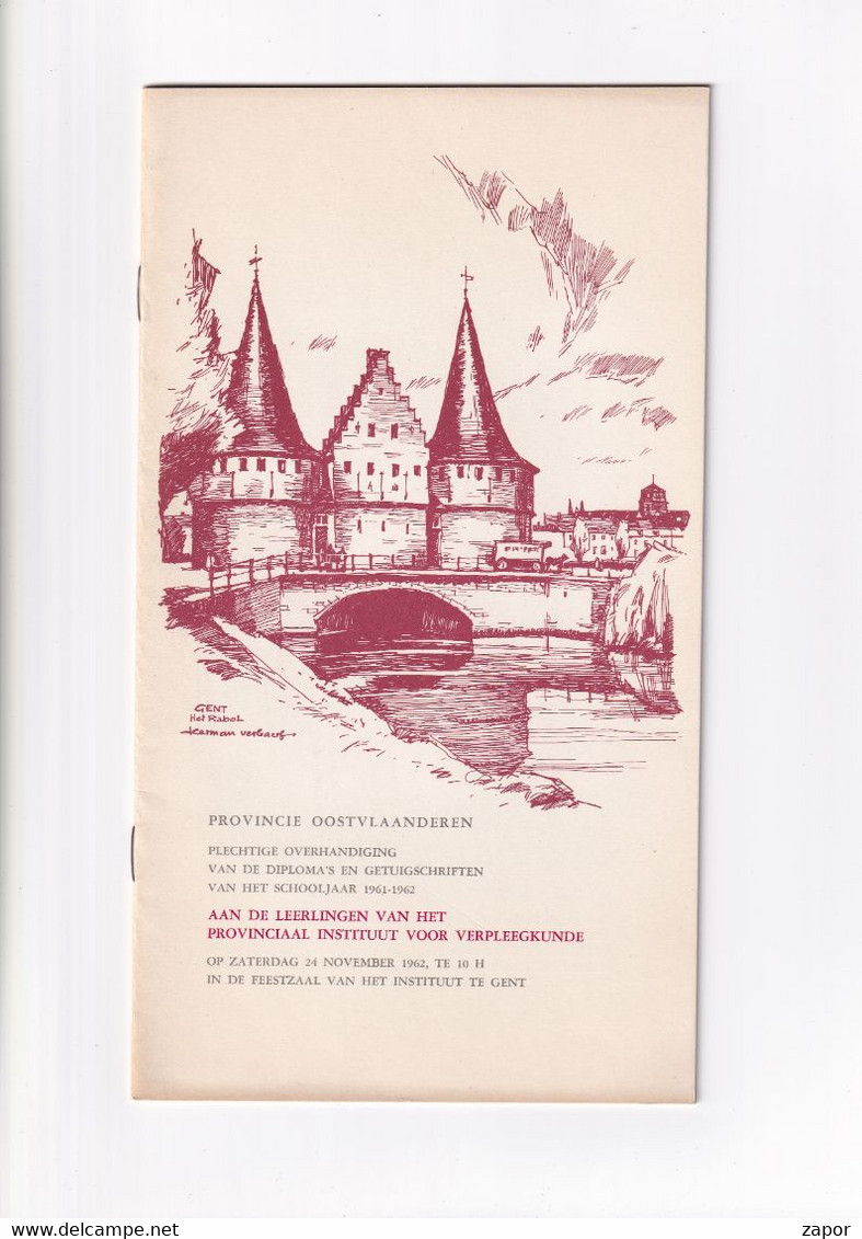 Programma Brochure Diploma Uitreiking - Provinciale School Voor Verpleegsters - Gent - 1961-1962 - Scolaire