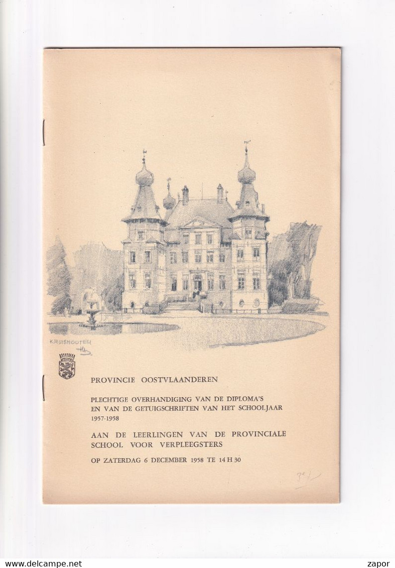 Programma Brochure Diploma Uitreiking - Provinciale School Voor Verpleegsters - Gent - 1957-1958 - Scolaire