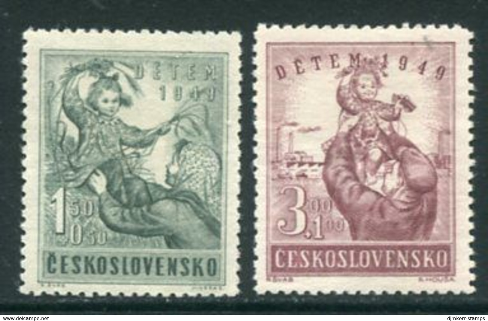 CZECHOSLOVAKIA 1949 Child Welfare MNH / **.  Michel 601-02 - Unused Stamps