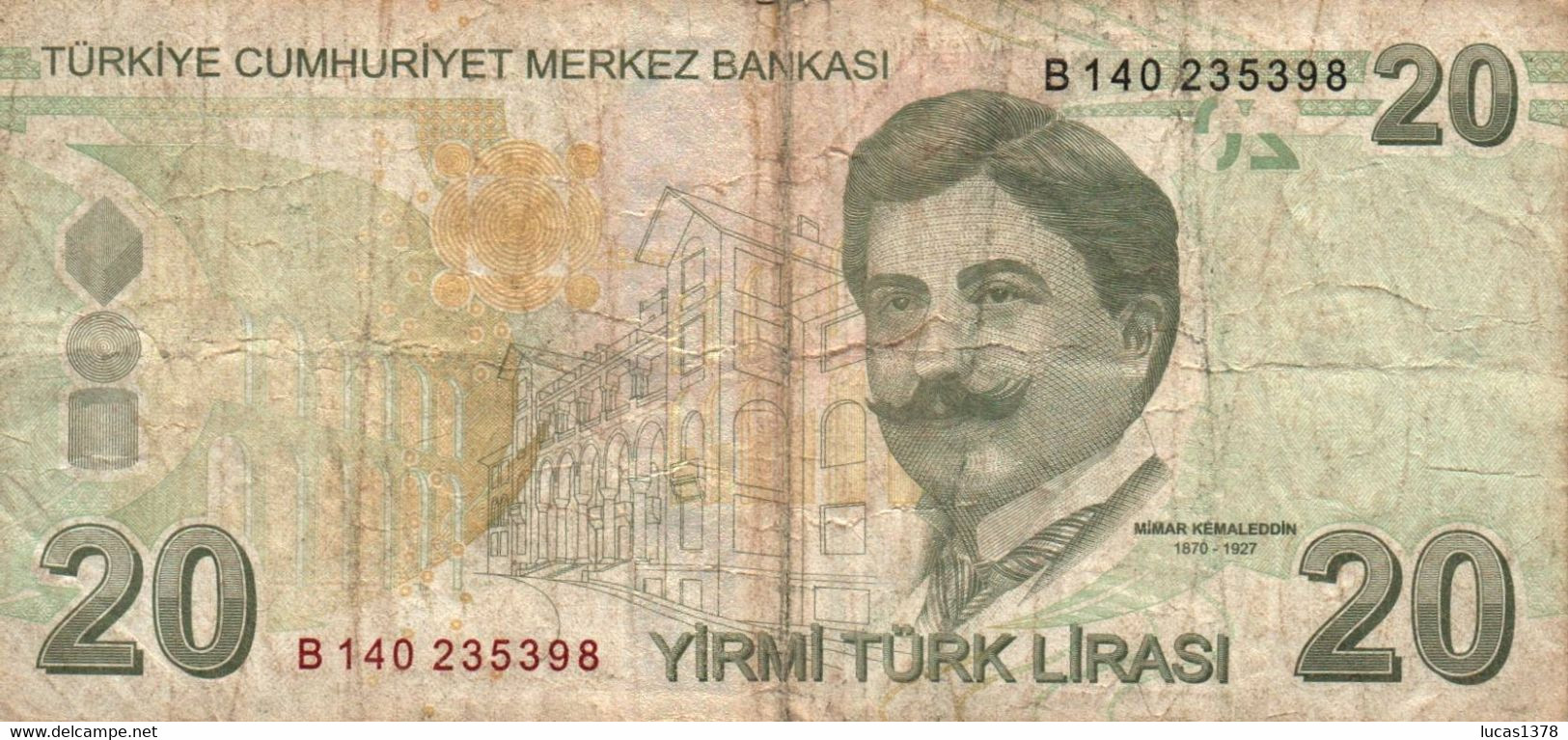 Billet, TURQUIE ,Türkiye Cumhuriyet Merkez Bankasi ,20 , Yirmi Turk Lirasi ,1970 , 2 Scans - Turquie