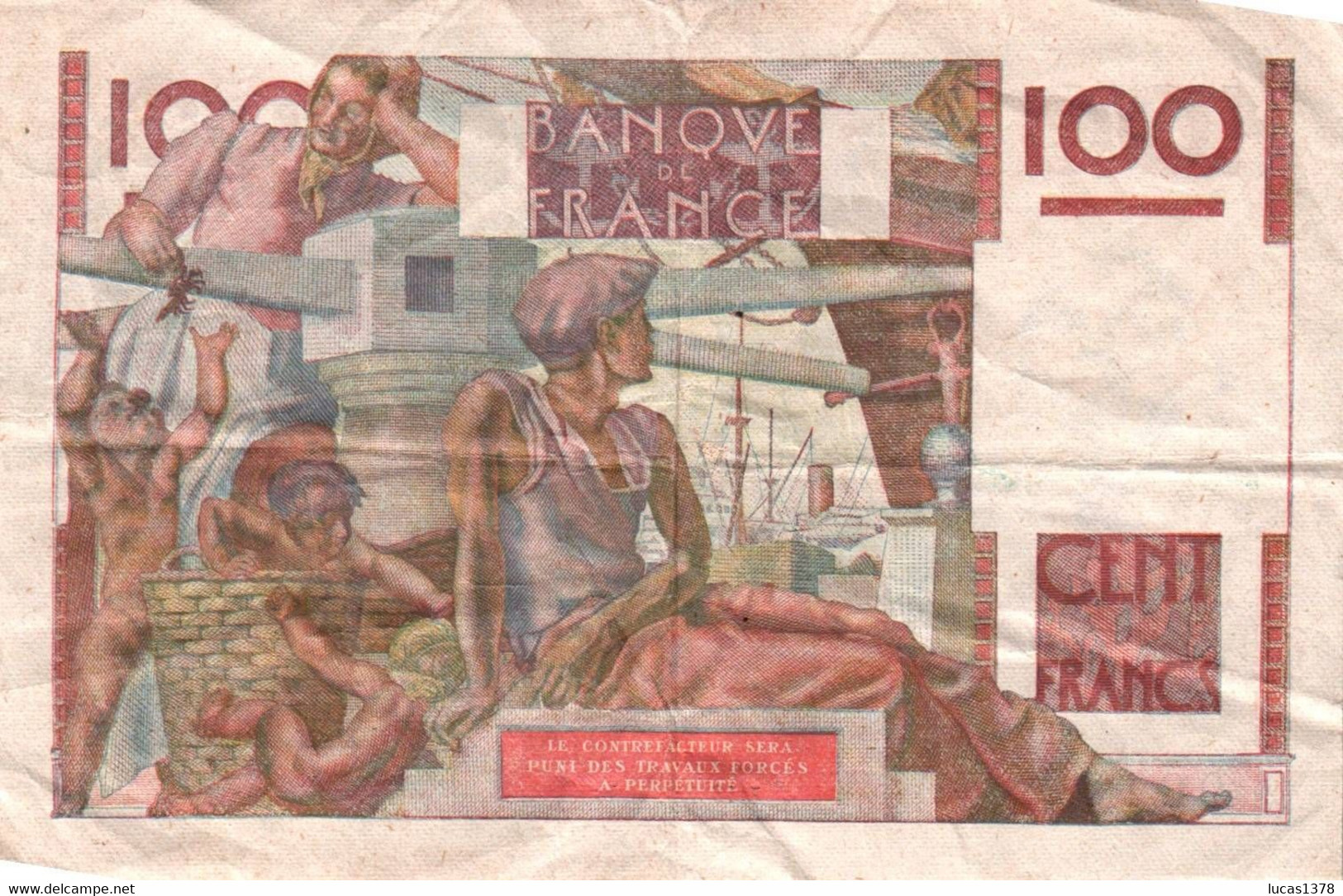 100 Francs Jeune Paysan Type 1945 / F.28/03 - P128a - 18-4-1946, Alphabet 31-42 - Turchia