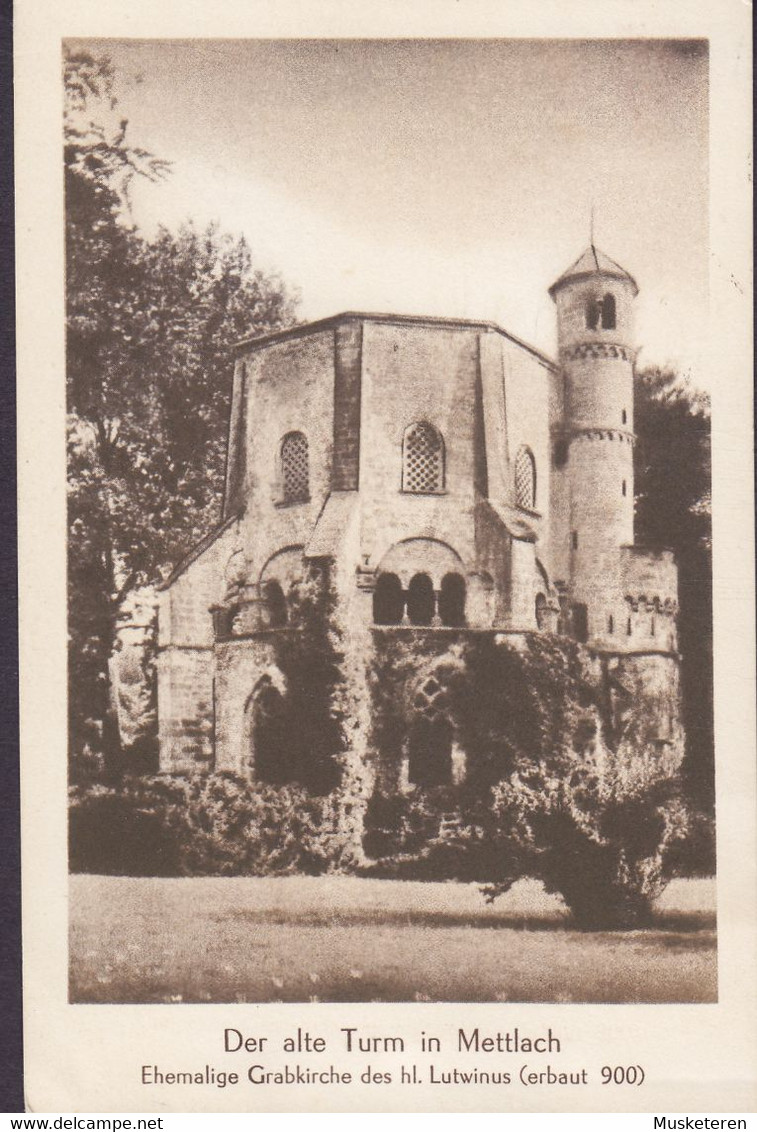 Saar PPC Der Alte Turm In Mettlch Ehemalige Grabkirche Des Hl. Lutwinus METTLACH (Saar) 1955 KIRCHEN Sieg (2 Scans) - Kreis Merzig-Wadern