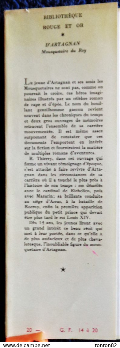 Rodolphe Thierry - D'ARTAGNAN Mousquetaire Du ROY - Bibliothèque Rouge Et Or Souveraine - (1951) - Bibliothèque Rouge Et Or