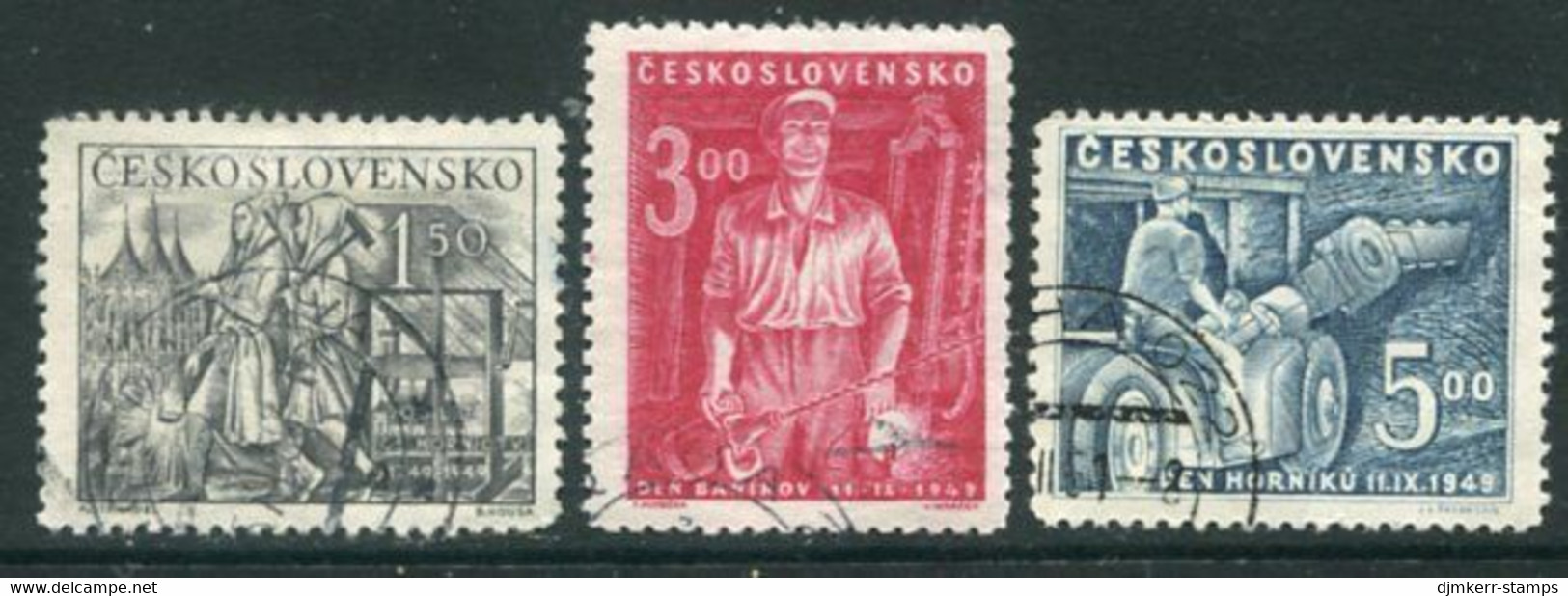 CZECHOSLOVAKIA 1949 700th Anniversary Of Mining Used.  Michel 594-96 - Used Stamps