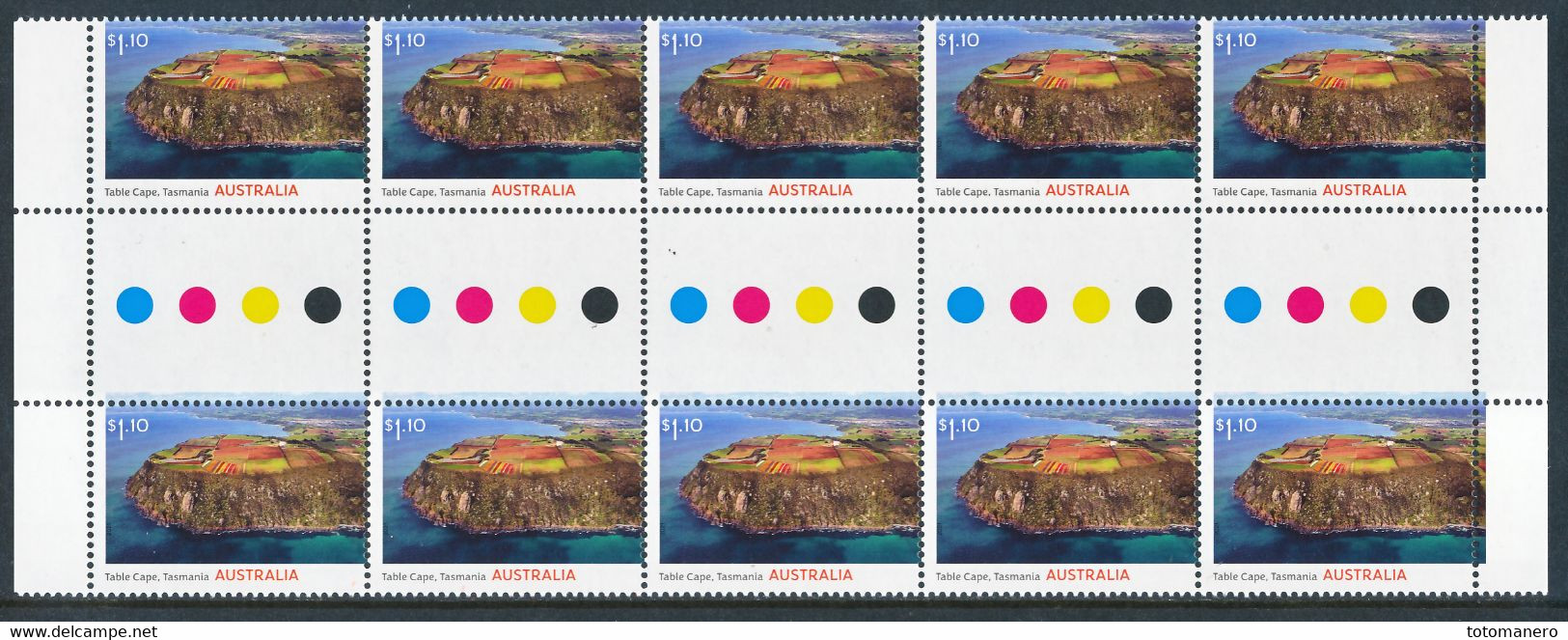 AUSTRALIA 2021 - Australia’s Volcanic Past, Set Of 4v MNH Gutter Strip Of 10 - Ongebruikt