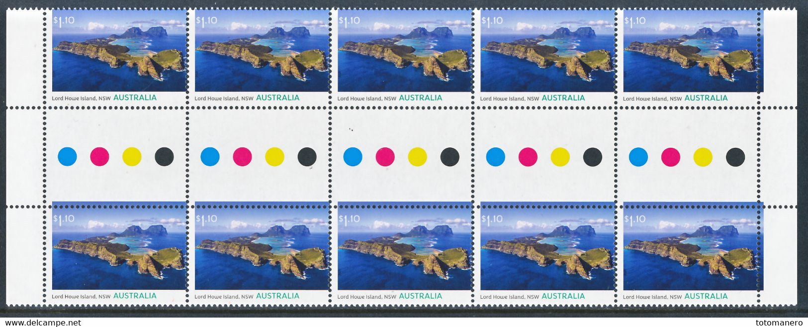 AUSTRALIA 2021 - Australia’s Volcanic Past, Set Of 4v MNH Gutter Strip Of 10 - Ongebruikt