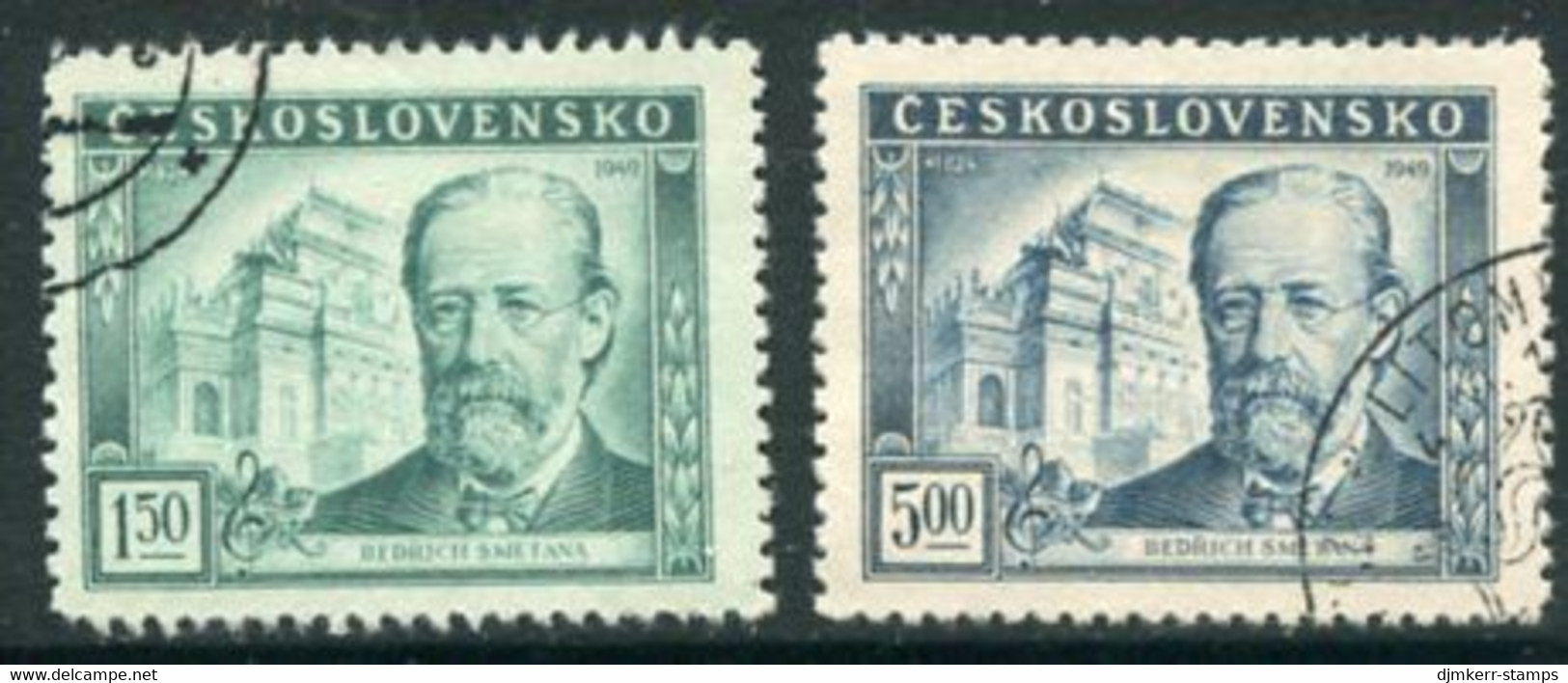 CZECHOSLOVAKIA 1949 Smetana Centenary Used.  Michel 578-79 - Oblitérés