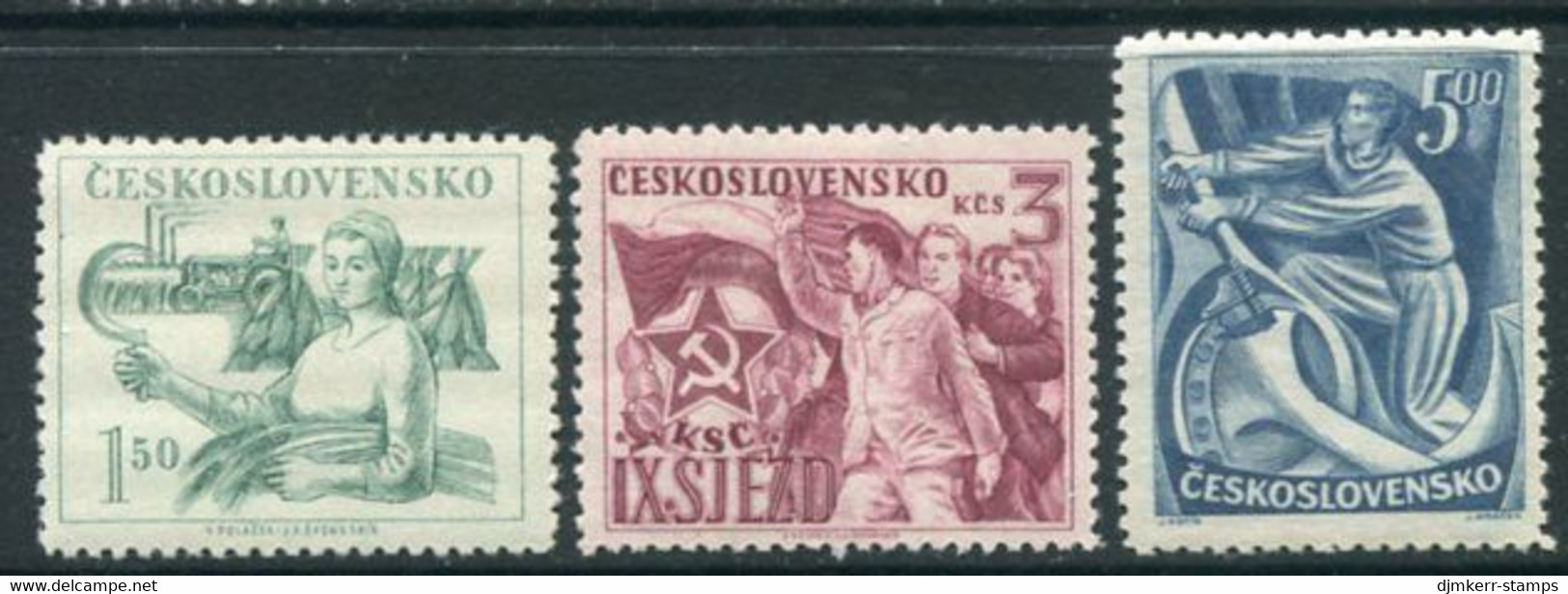 CZECHOSLOVAKIA 1949 Communist Party Congress MNH / **.  Michel 575-77 - Ongebruikt