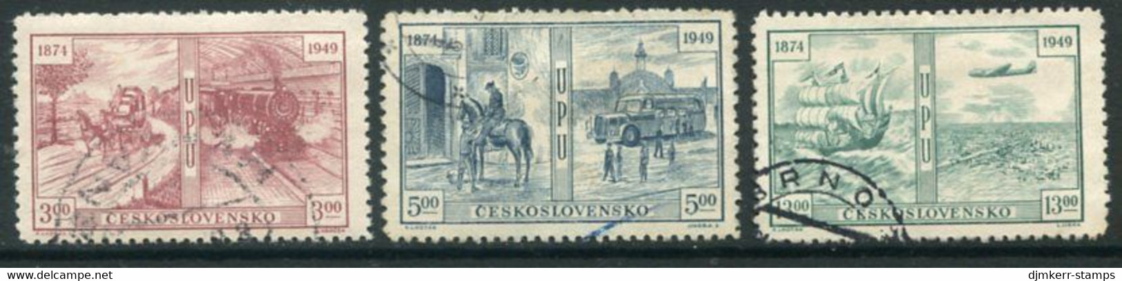 CZECHOSLOVAKIA 1949 UPU Anniversary Used.  Michel 572-74 - Gebruikt