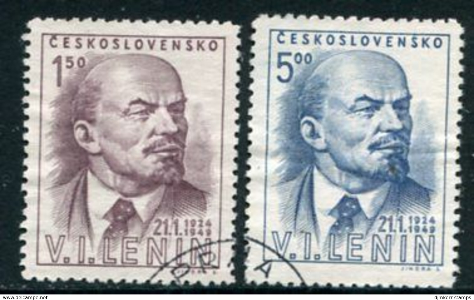 CZECHOSLOVAKIA 1949 Lenin Death Anniversary Used.  Michel 562-63 - Usati