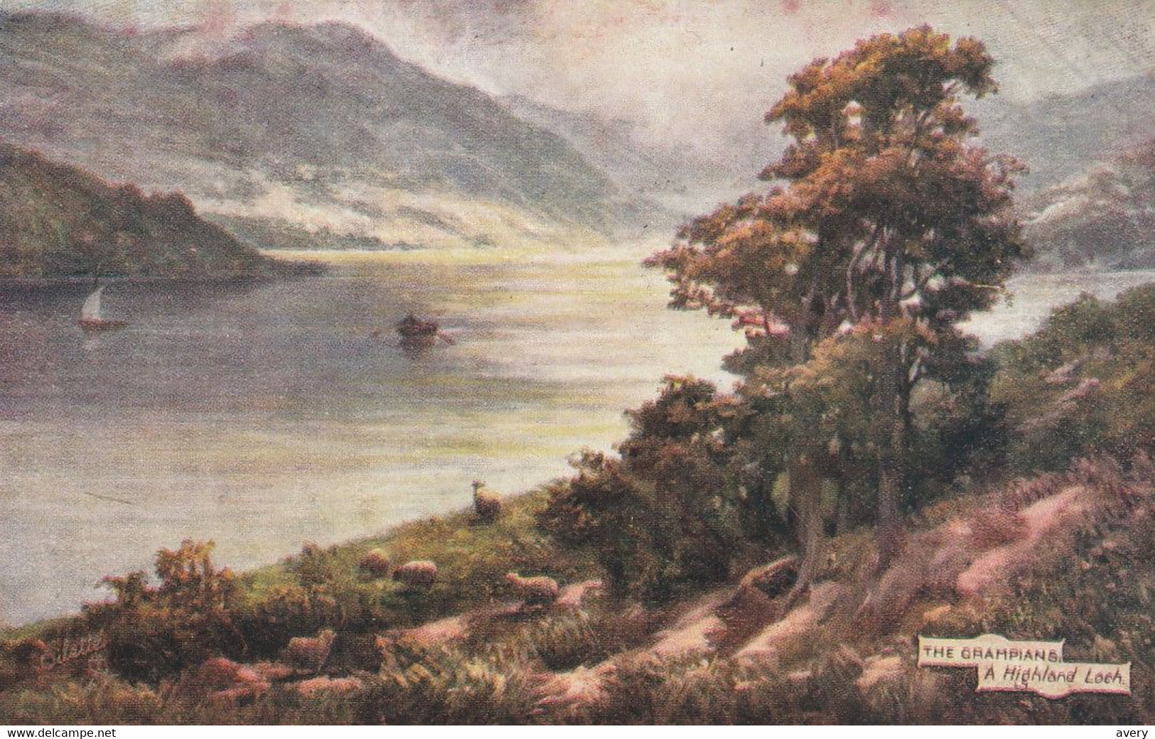 Raphael Tuck & Sons' "Oilette" The Grampians  A Highland Loch - Pittura & Quadri