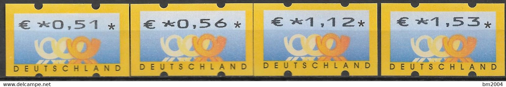 2002 Deutschland Germany  Mi. 4PS 1  **MNH Automatenmarke  EUR 0,51 / 0,56 / 1,12 / 1,53 - Ungebraucht