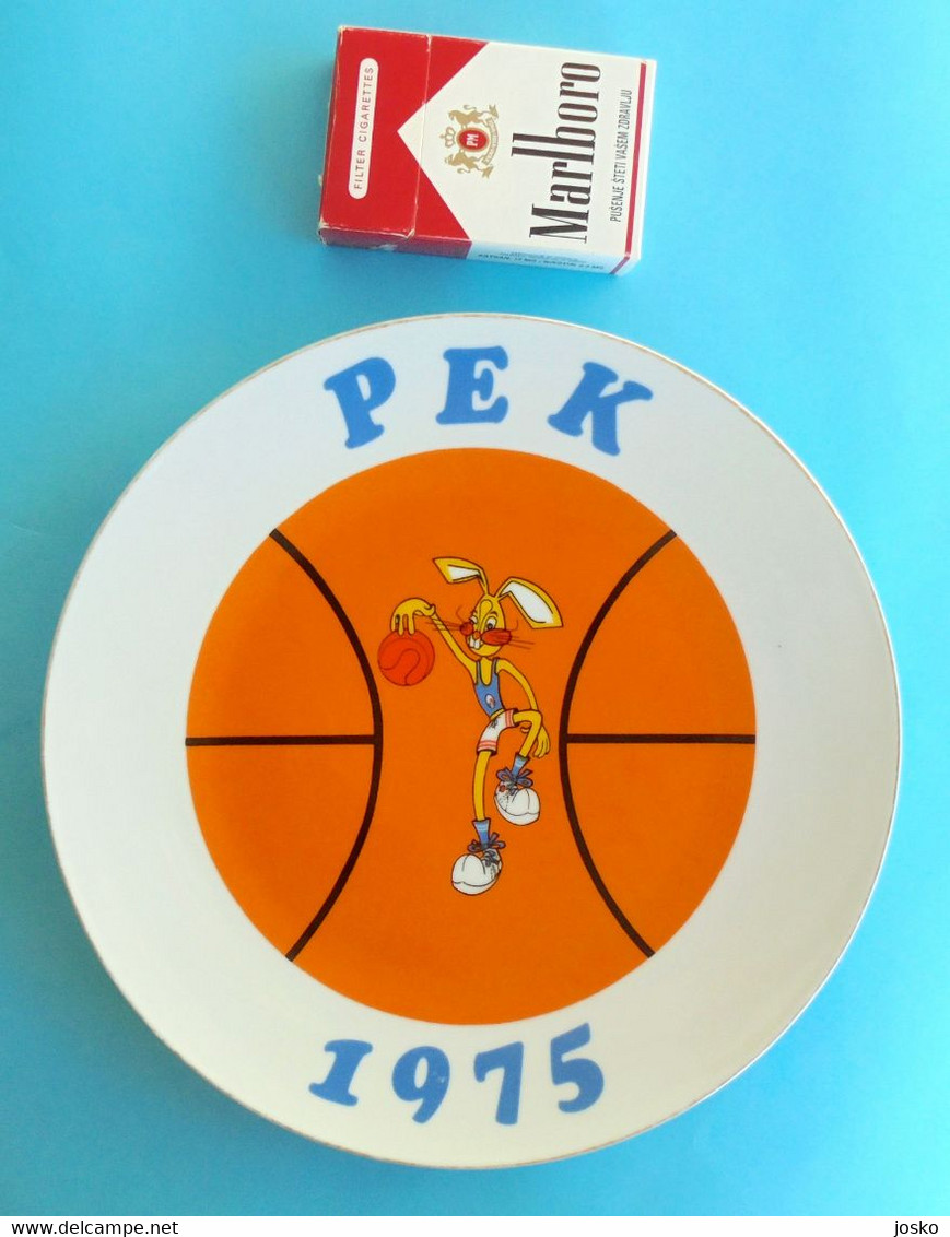 FIBA EuroBasket 1975 - Yugoslav Beautifull Old Porcelain Plate (Mascot) Basketball Basket-ball Pallacanestro Baloncesto - Apparel, Souvenirs & Other