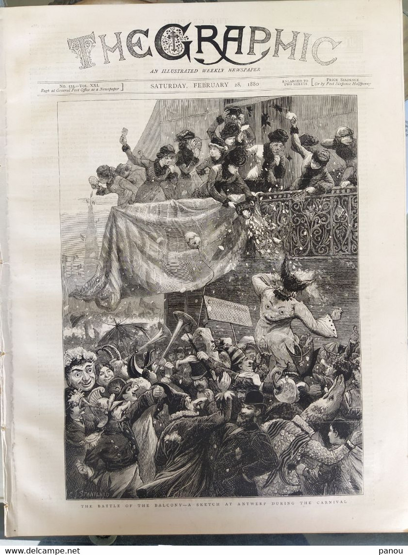 THE GRAPHIC NEWSPAPER MAGAZINE 535 / 1880. ANTWERP CARNIVAL ANTWERPEN ANVERS TRANSVAAL BOERS. AFGHAN. CZAR RUSSIA. INDIA - Autres & Non Classés