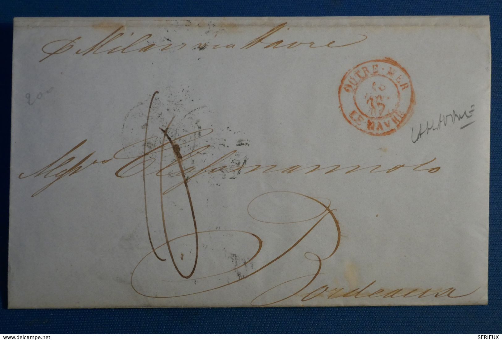 AE 10 HAVANA ISLA DE CUBA BELLE LETTRE RARE 1846  LA HAVANE POUR BORDEAUX FRANCE ++VIA LE HAVRE  + AFFRANCH. INTERESSANT - Prefilatelia