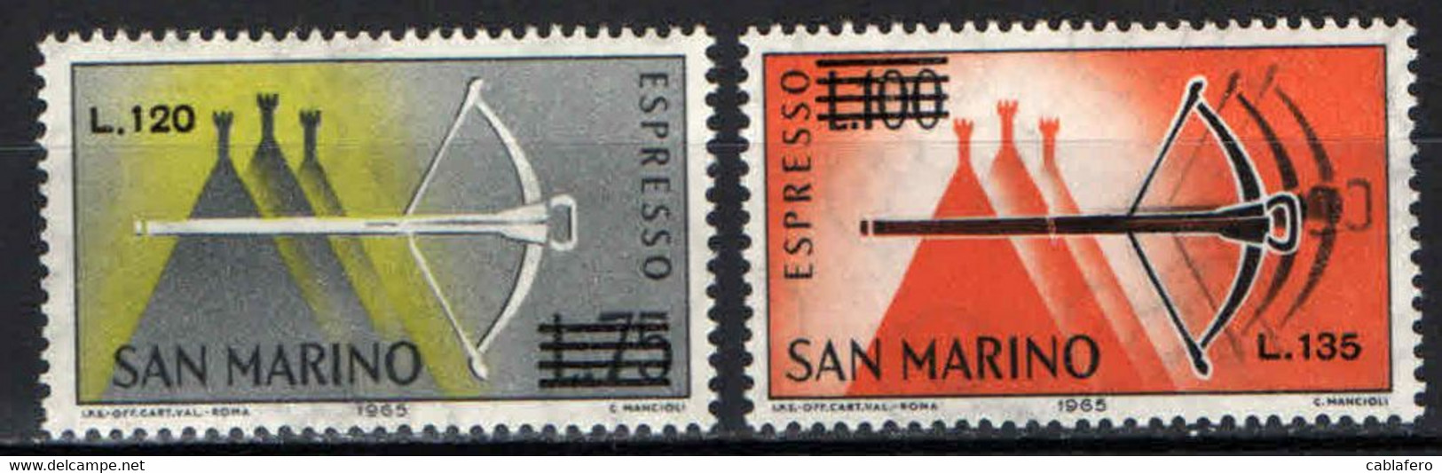 SAN MARINO - 1965 - BALESTRA CON SOVRASTAMPA - OVERPRINTED - MNH - Eilpost