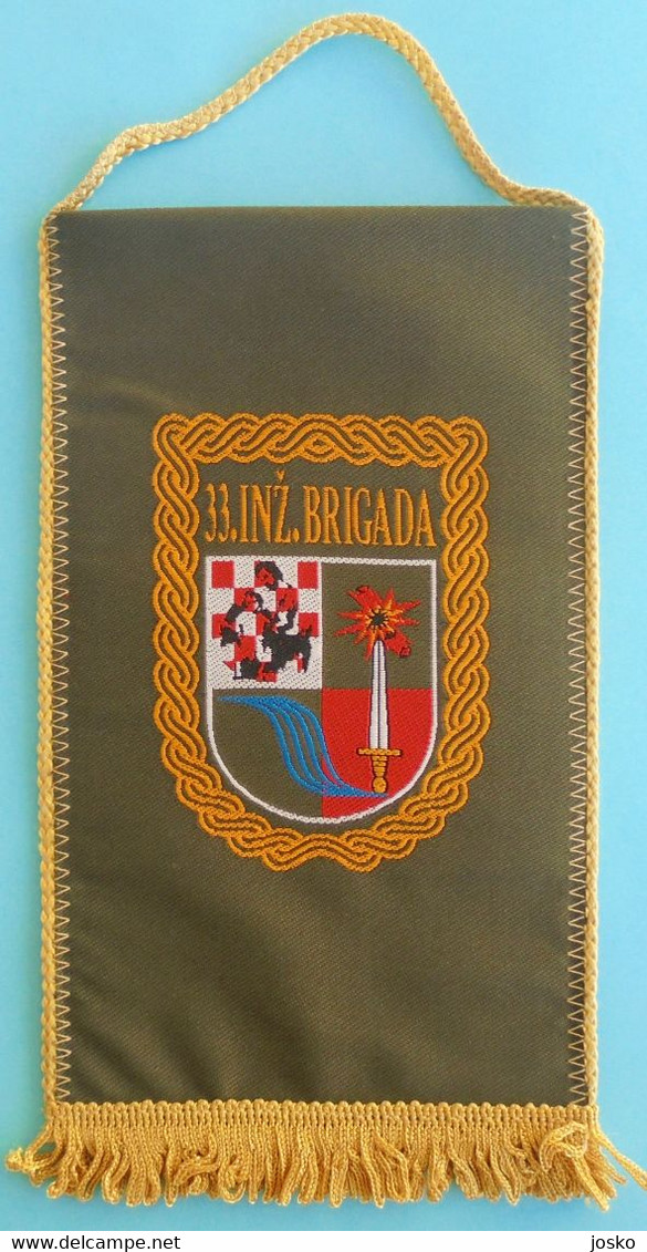 33. INZ. BRIGADA (Karlovac) ... Croatia Army Old Larger Pennant * Flag Croatie Armee Kroatien Croazia Croacia - Drapeaux