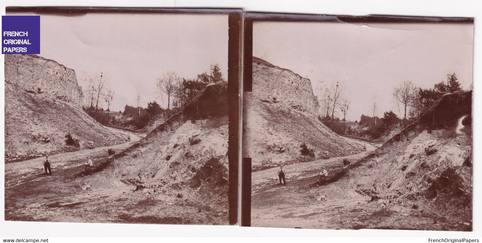 Carrière De Sable Nogent Sur Oise 60 Villers Saint Paul Photo Stéréoscopique 1930/40 12,8x5,8cm A60-21 - Stereoscopio