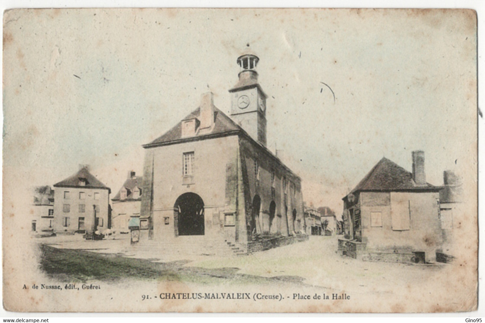 CPA 23 Chatelus Malvaleix Place De La Halle (1906) - Chatelus Malvaleix